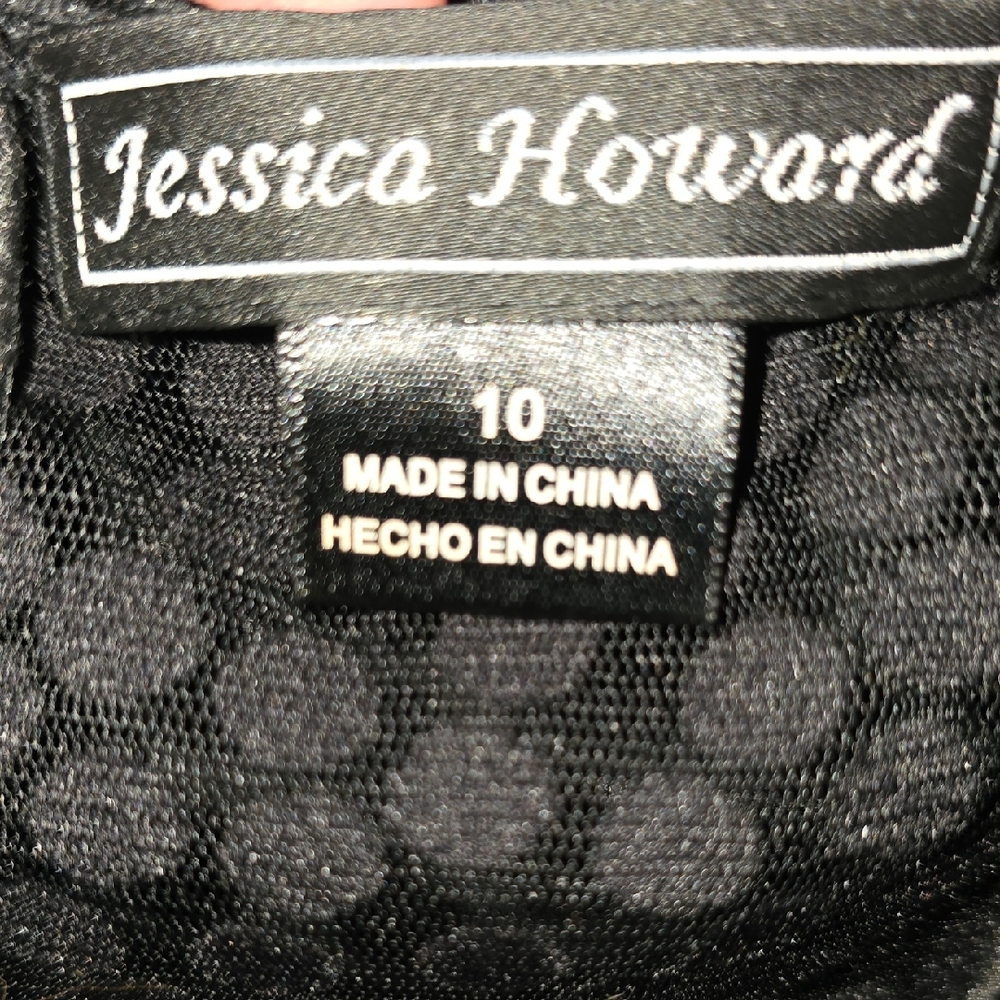 Jessica Howard Elegant Black Polka Dot Dress